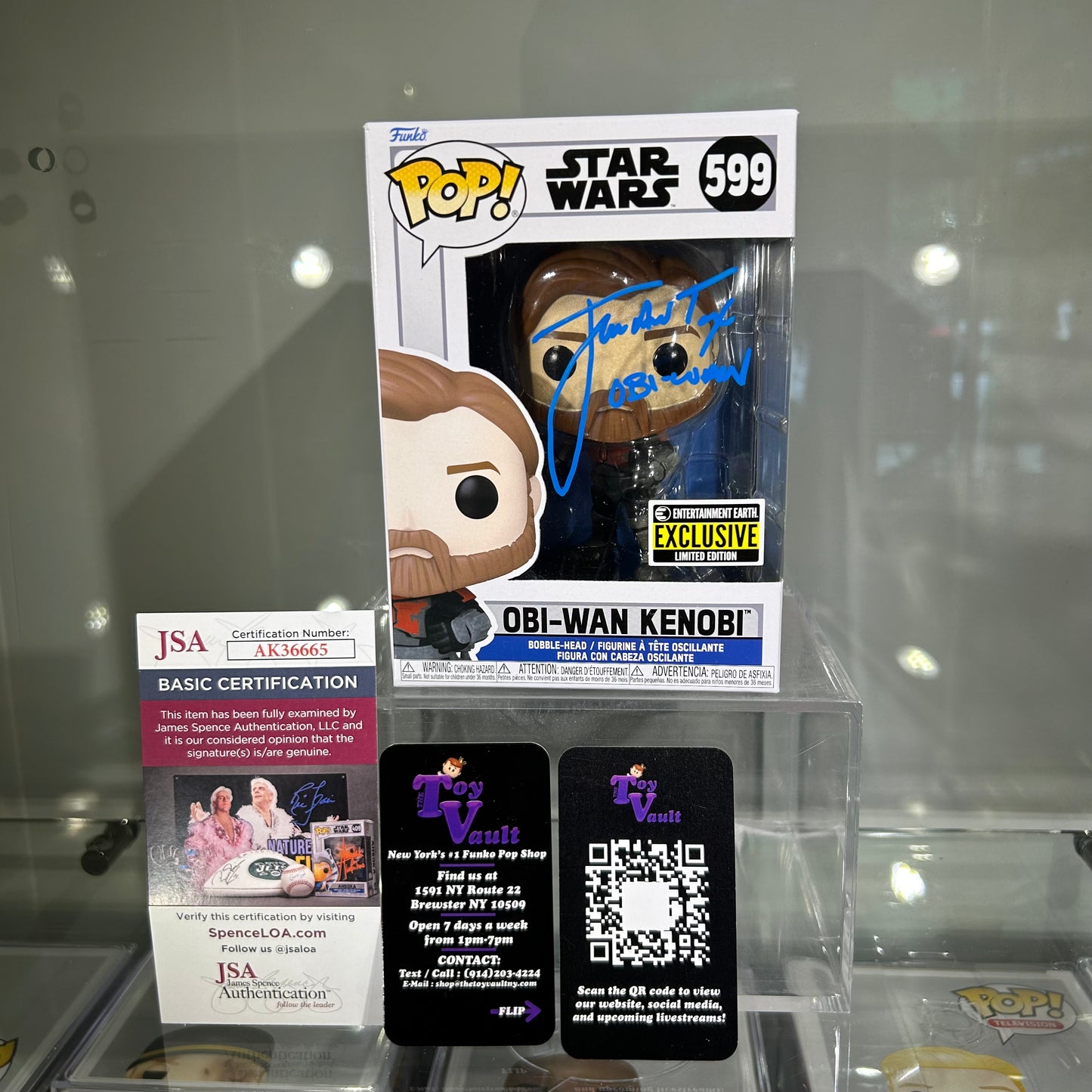 Funko Pop! Star Wars The Clone Wars - Obi Wan Kenobi #599 Signed by James Arnold Taylor Entertainment Earth Exclusive