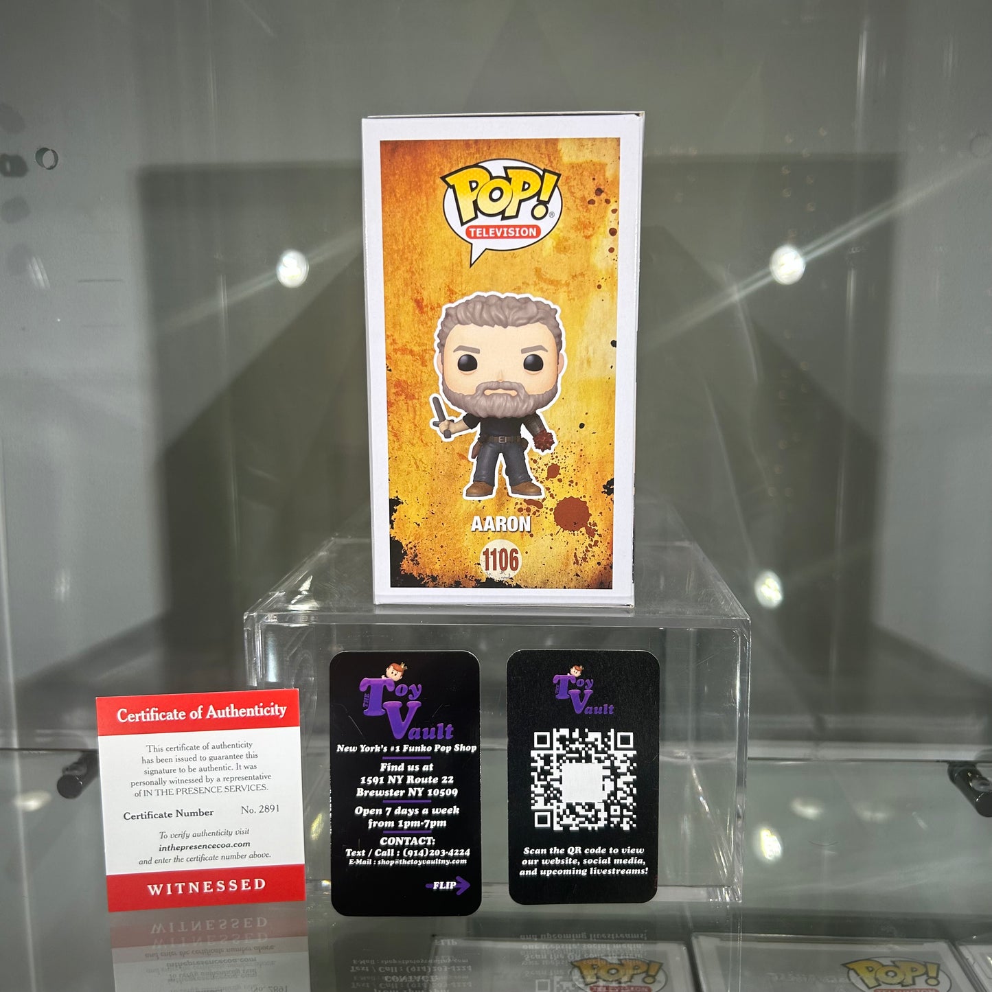 Funko Pop! Horror The Walking Dead - Aaron #1106 Signed by Ross Marquand AMC Supply Drop Exclusive