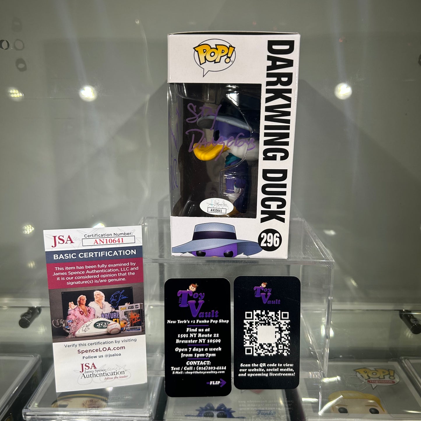Funko Pop! Disney Darkwing Duck - Darkwing Duck #296 Signed by Jim Cummings