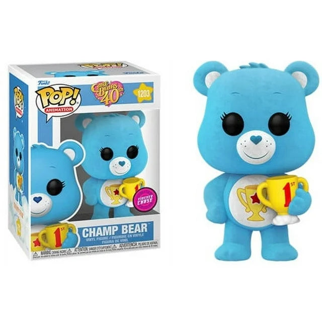 Funko Pop! Icons Care Bears - Champ Bear #1203 Flocked CHASE