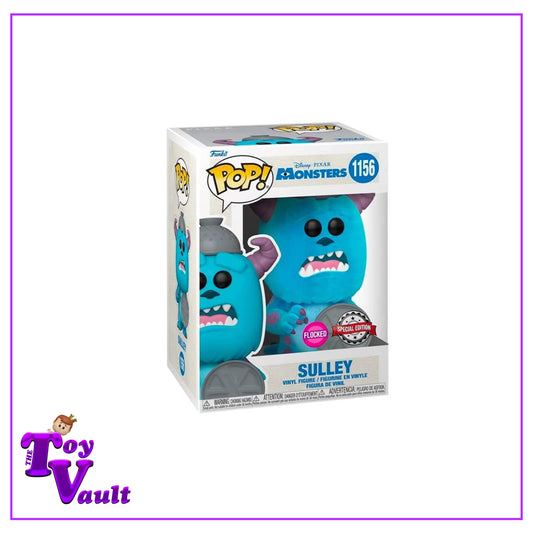 Funko Pop! Disney Monsters Inc - Sulley with Trash Can Lid #1156 Flocked Amazon Exclusive