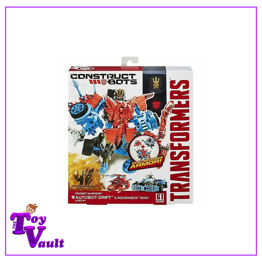 Hasbro Movies Transformers Construct Bots Dinobot Warriors - Autobot Drift & Roughneck Dino Action Figure (61 Pieces)