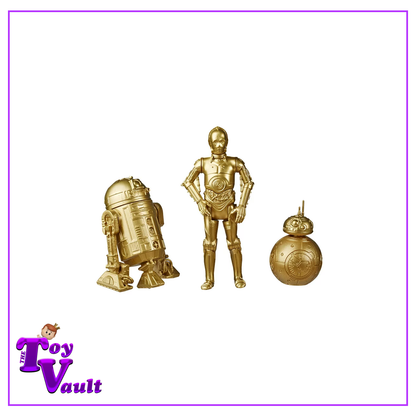 Hasbro Star Wars Skywalker Saga Commemorative Edition - C-3PO, BB-8 and R2-D2 Gold (3 Pack) Action Figures