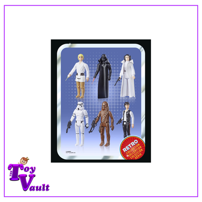 Hasbro Star Wars The Retro Collection Kenner Action Figures Set of 6 (Stormtrooper, Darth Vader, Luke Skywalker, Princess Leia, Chewbacca, Han Solo)