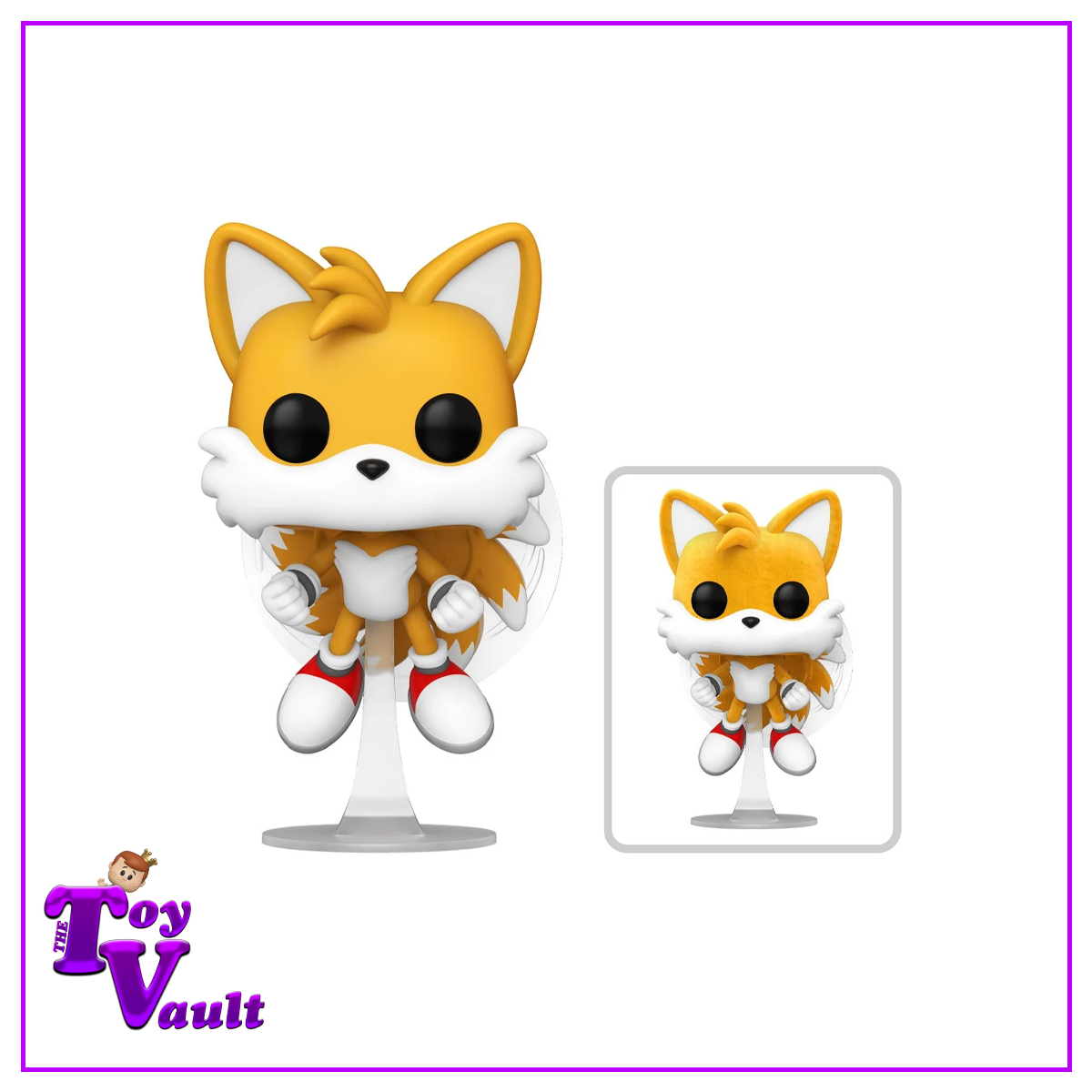 Funko Pop! Games Sonic the Hedgehog - Tails (Flying) #978 Flocked Chase + Common Bundle Specialty Series Exclusive