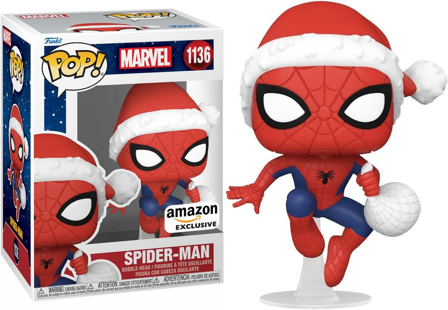 Funko Pop! Marvel Spider Man - Spider Man in the Santa Hat #1136 Amazon Exclusive